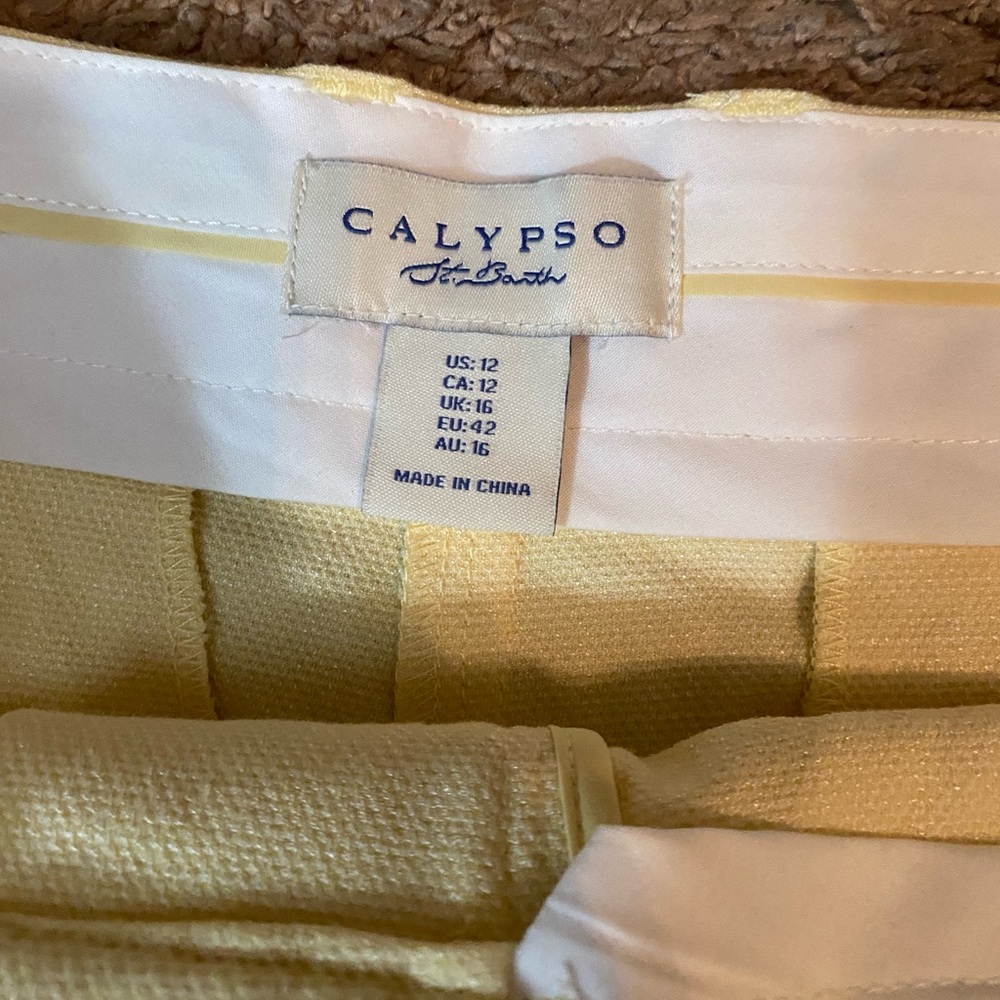 Calypso St Barth butter yellow women’s shorts size 12 - Picture 4 of 7